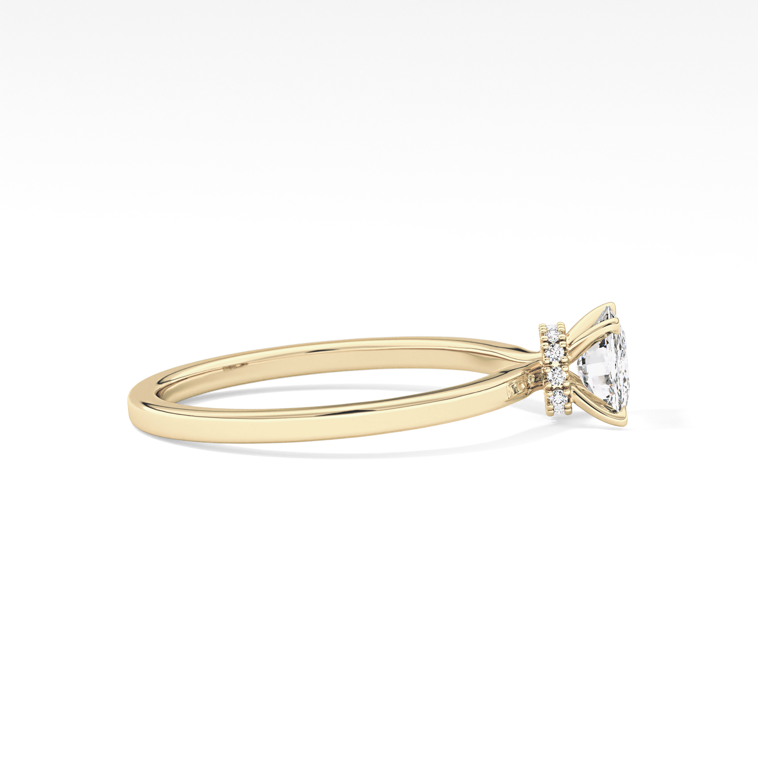 Cushion Hidden Halo Lab Grown Diamond Engagement Ring
