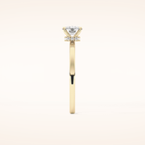 0.78 CT Cushion Shaped Hidden Halo Moissanite Engagement Ring