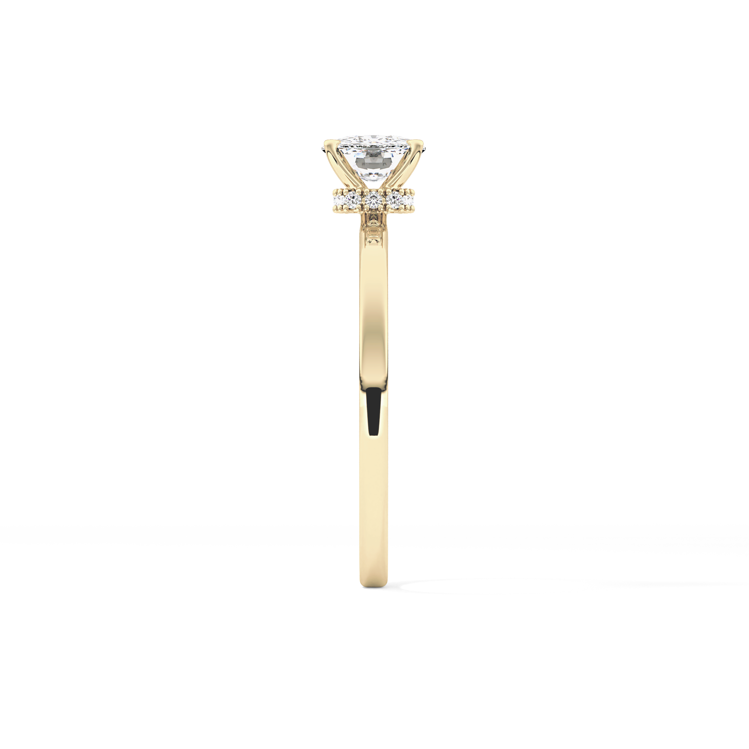 Cushion Hidden Halo Lab Grown Diamond Engagement Ring