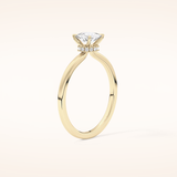 0.78 CT Cushion Shaped Hidden Halo Moissanite Engagement Ring