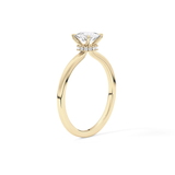 Cushion Hidden Halo Lab Grown Diamond Engagement Ring