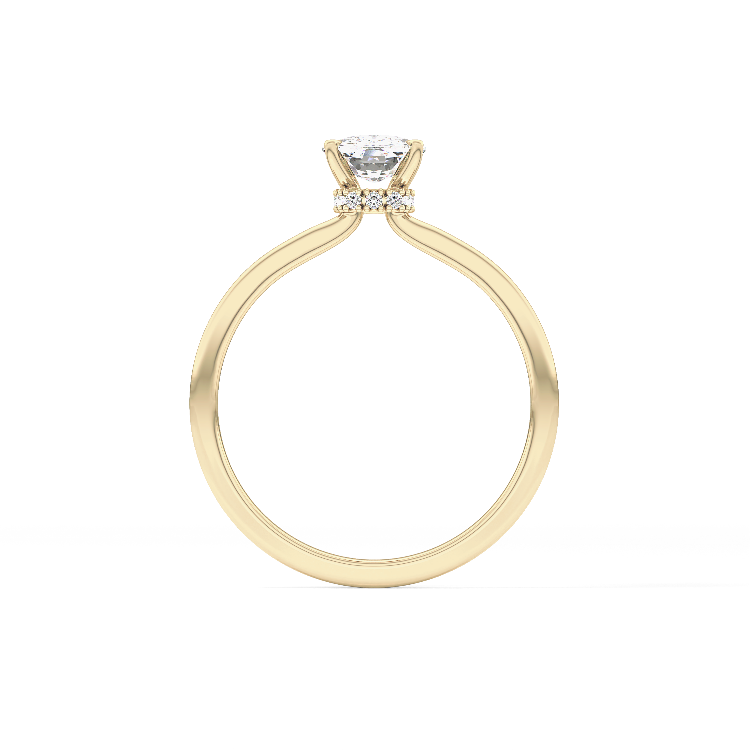 Cushion Hidden Halo Lab Grown Diamond Engagement Ring