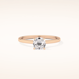 0.78 CT Cushion Shaped Hidden Halo Moissanite Engagement Ring