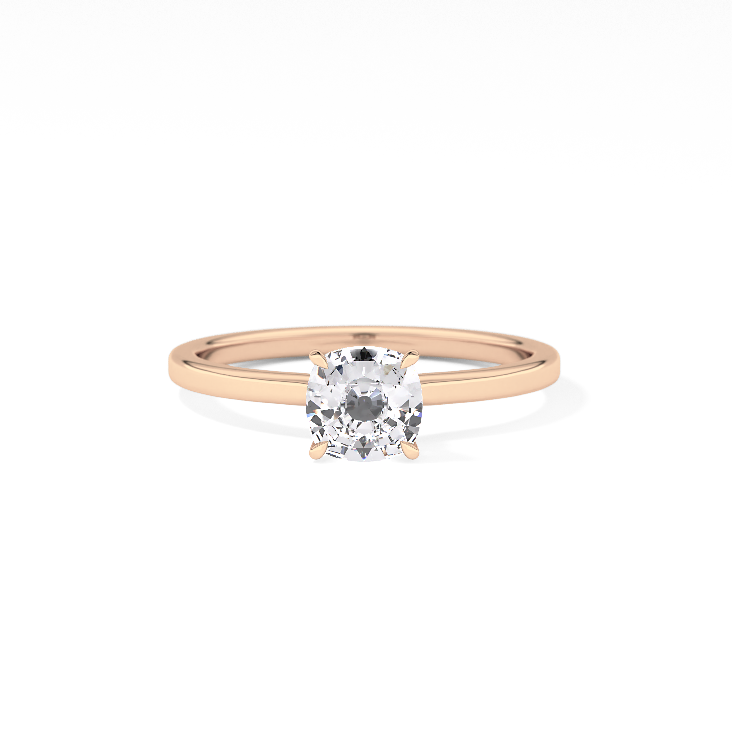 Cushion Hidden Halo Lab Grown Diamond Engagement Ring