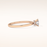 0.78 CT Cushion Shaped Hidden Halo Moissanite Engagement Ring