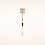 0.78 CT Cushion Shaped Hidden Halo Moissanite Engagement Ring