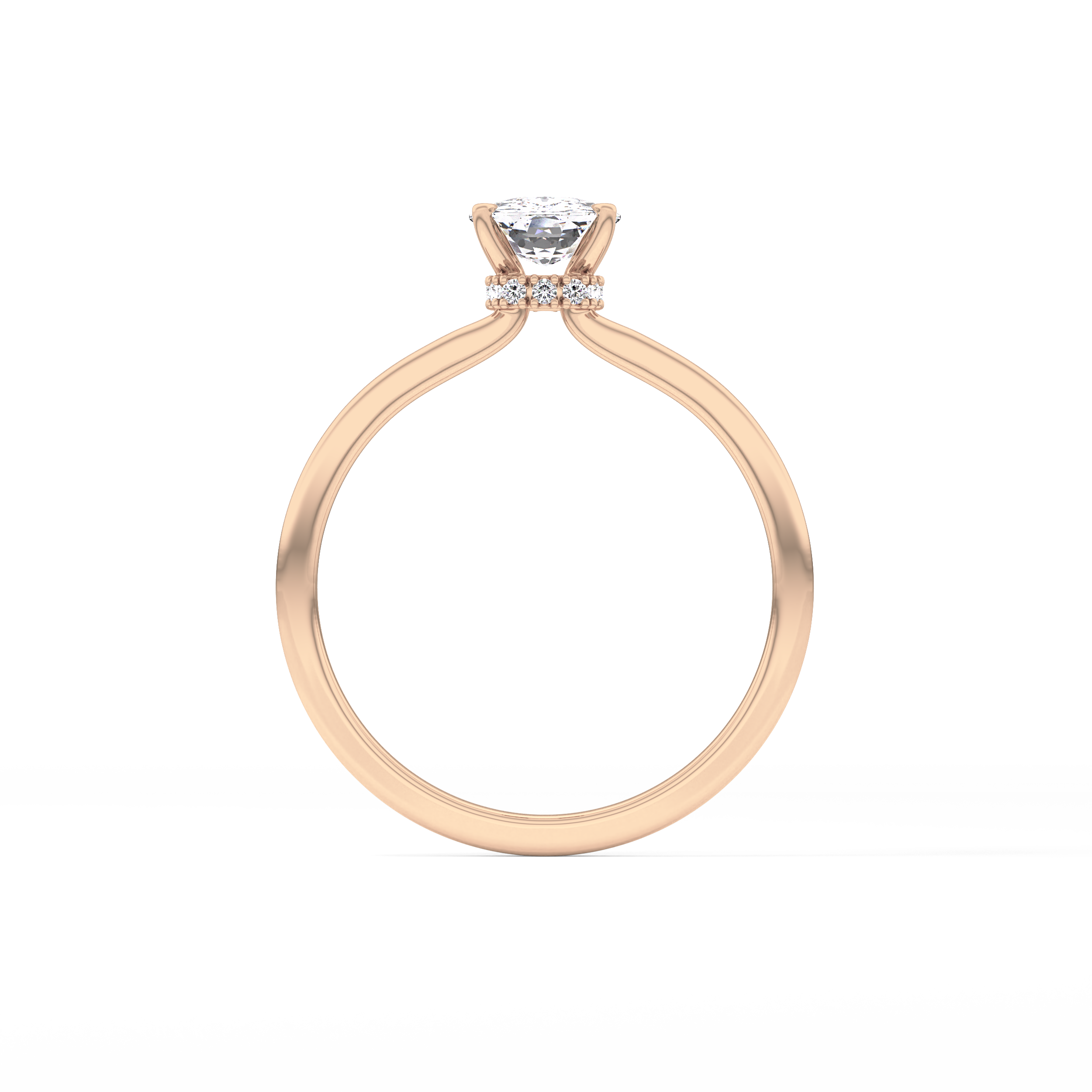 Cushion Hidden Halo Lab Grown Diamond Engagement Ring