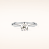 0.78 CT Cushion Shaped Hidden Halo Moissanite Engagement Ring