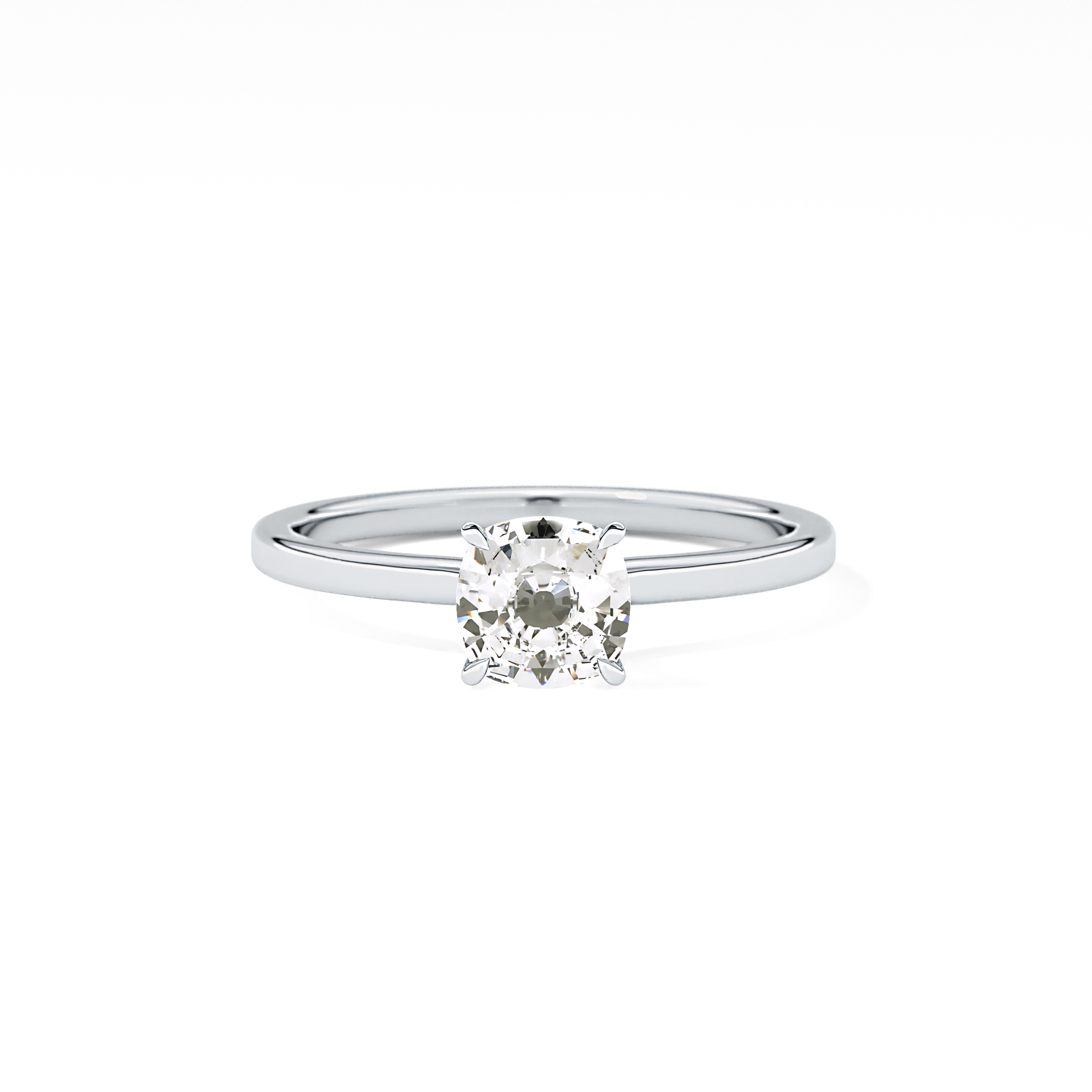 Cushion Hidden Halo Lab Grown Diamond Engagement Ring