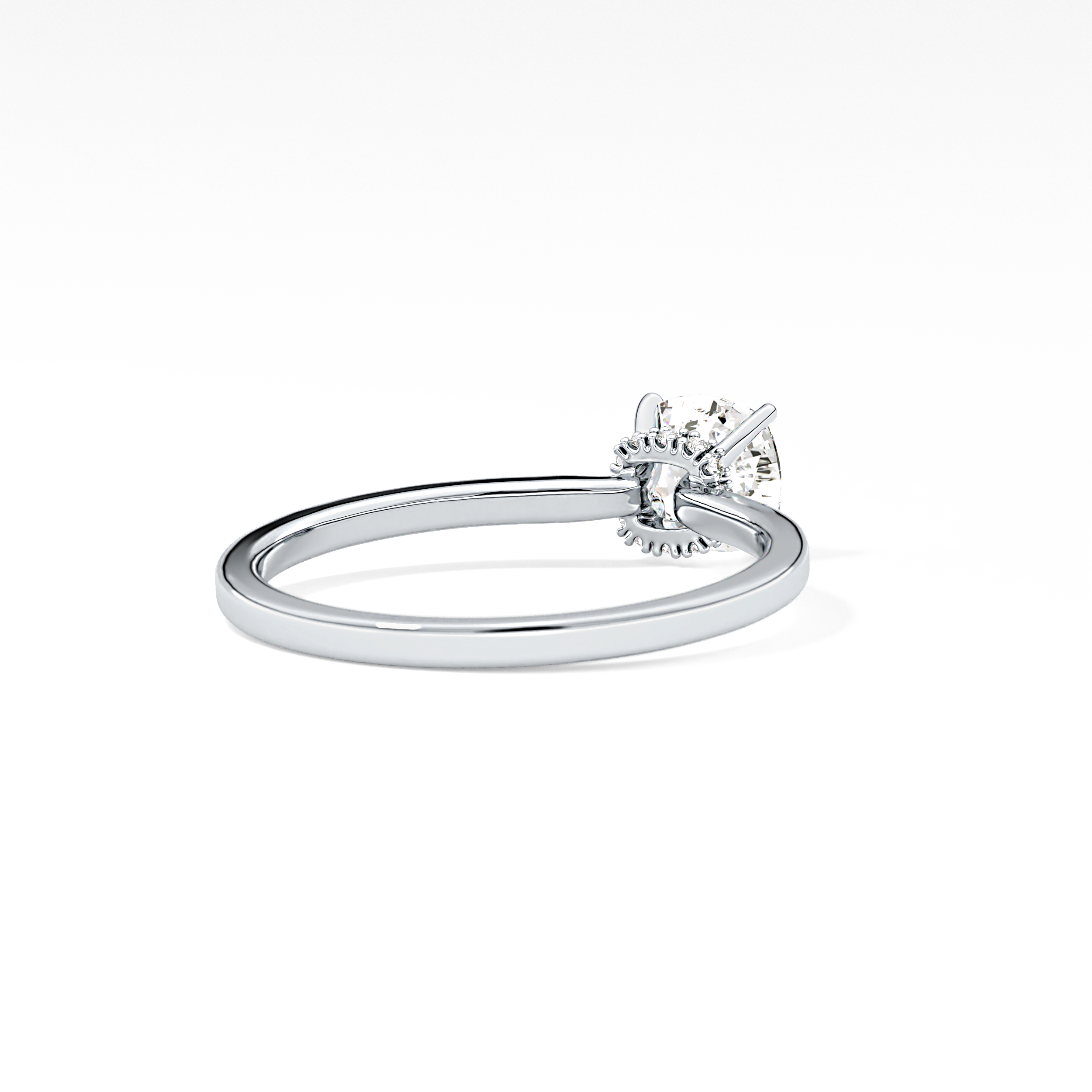 Cushion Hidden Halo Lab Grown Diamond Engagement Ring