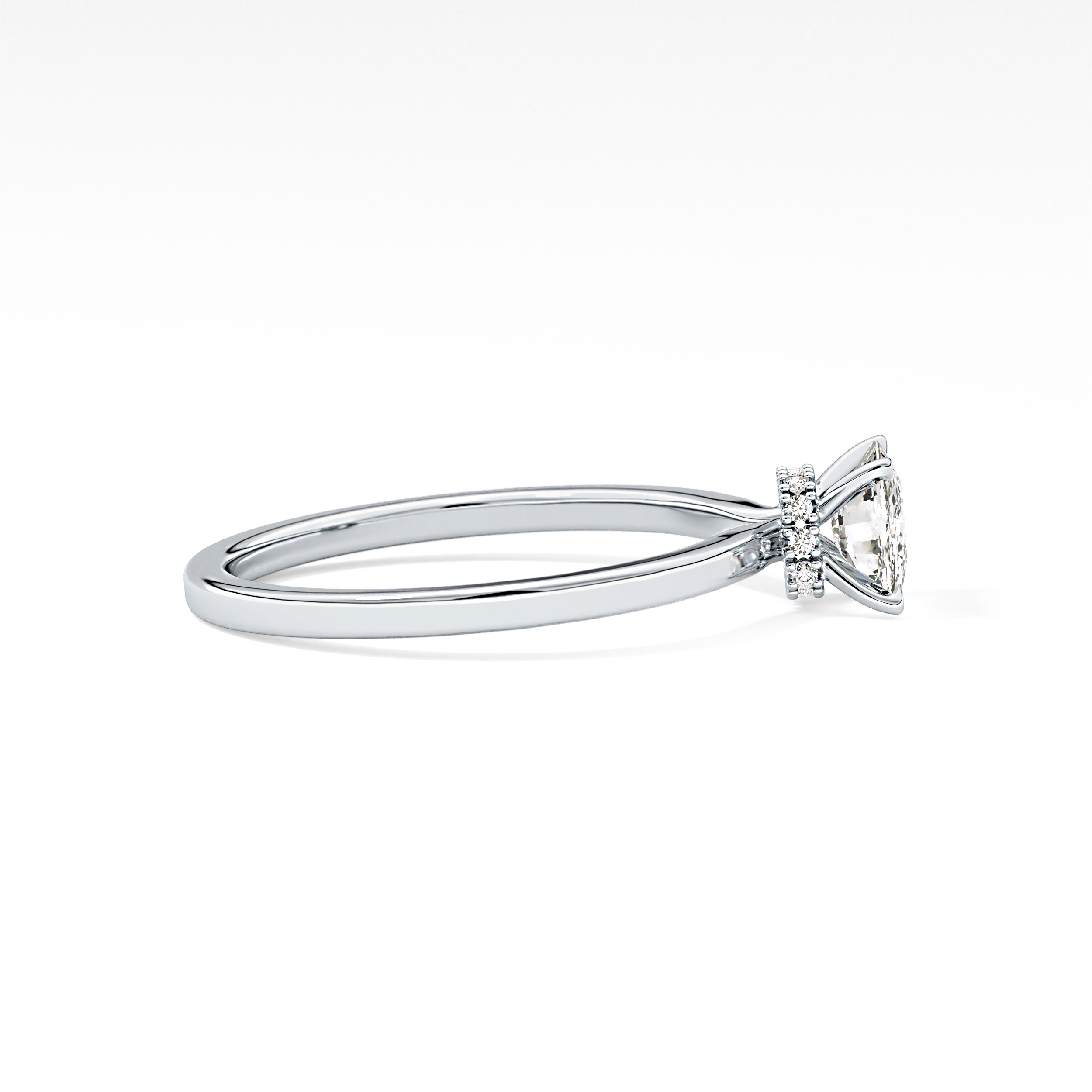 Cushion Hidden Halo Lab Grown Diamond Engagement Ring