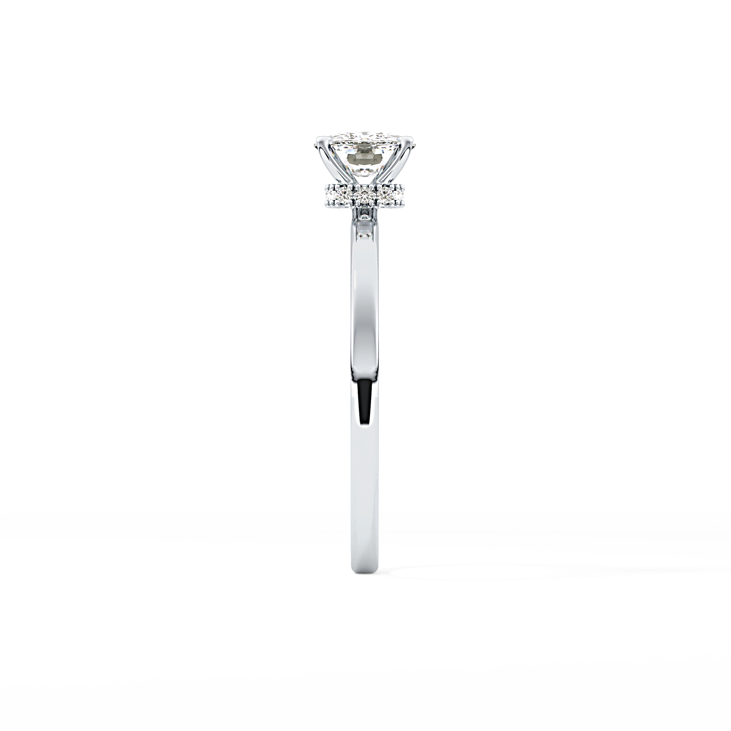 Cushion Hidden Halo Lab Grown Diamond Engagement Ring