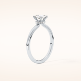 0.78 CT Cushion Shaped Hidden Halo Moissanite Engagement Ring