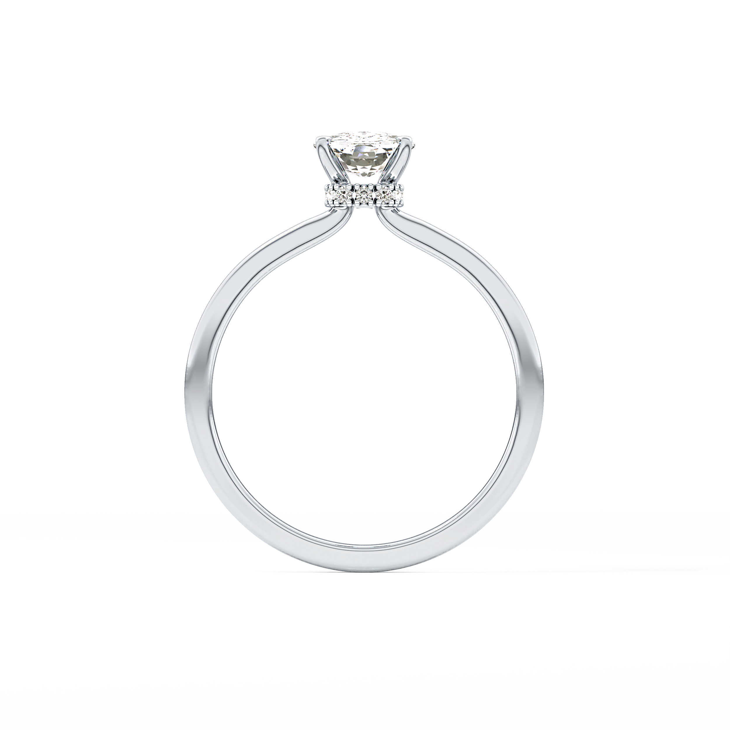 Cushion Hidden Halo Lab Grown Diamond Engagement Ring