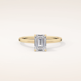 1.02 CT Emerald Shaped Hidden Halo Moissanite Engagement Ring
