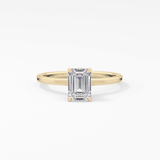 Emerald Hidden Halo Lab Grown Diamond Engagement Ring