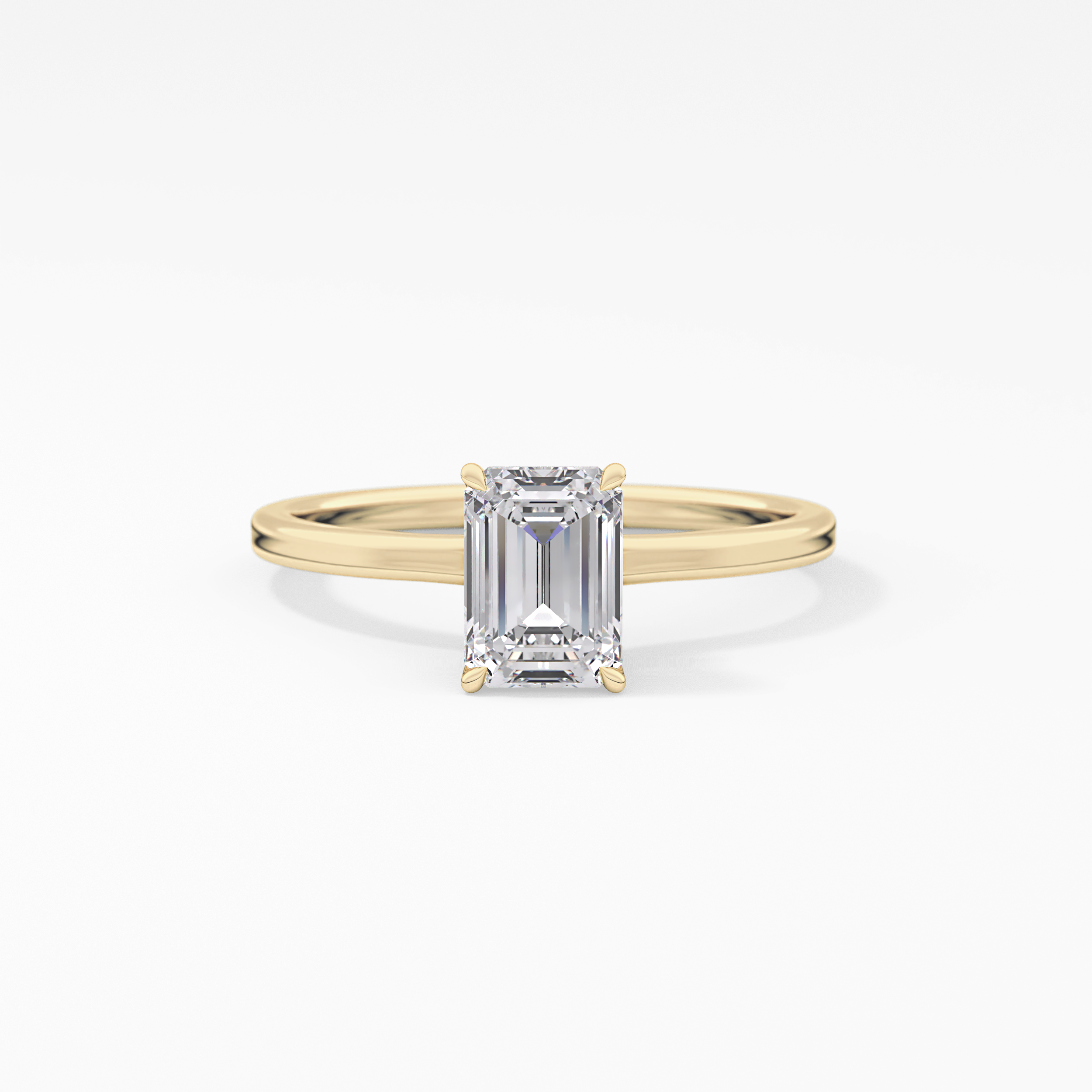 Emerald Hidden Halo Lab Grown Diamond Engagement Ring