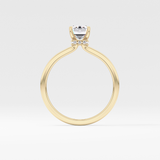 Emerald Hidden Halo Lab Grown Diamond Engagement Ring
