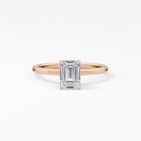 Emerald Hidden Halo Lab Grown Diamond Engagement Ring