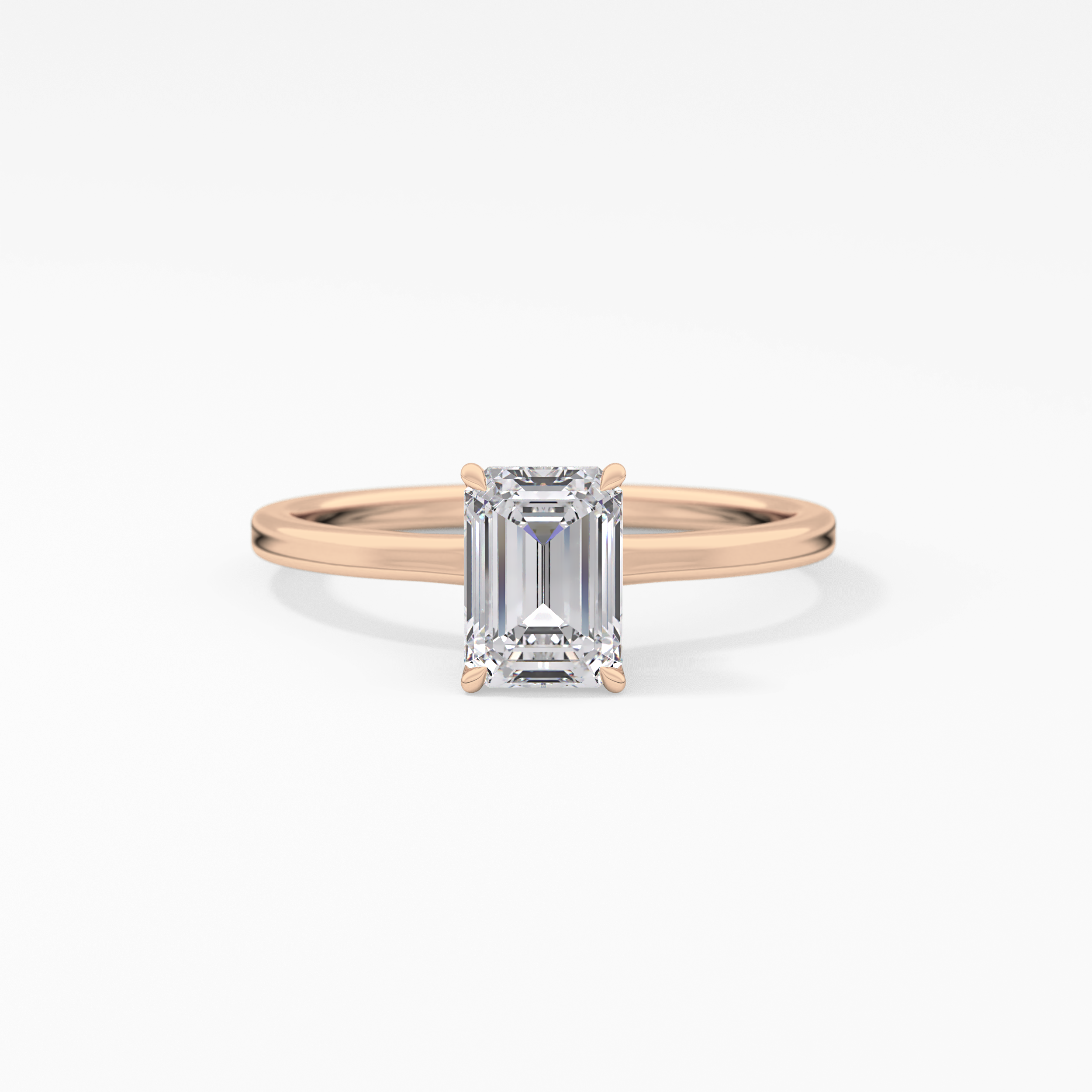 Emerald Hidden Halo Lab Grown Diamond Engagement Ring
