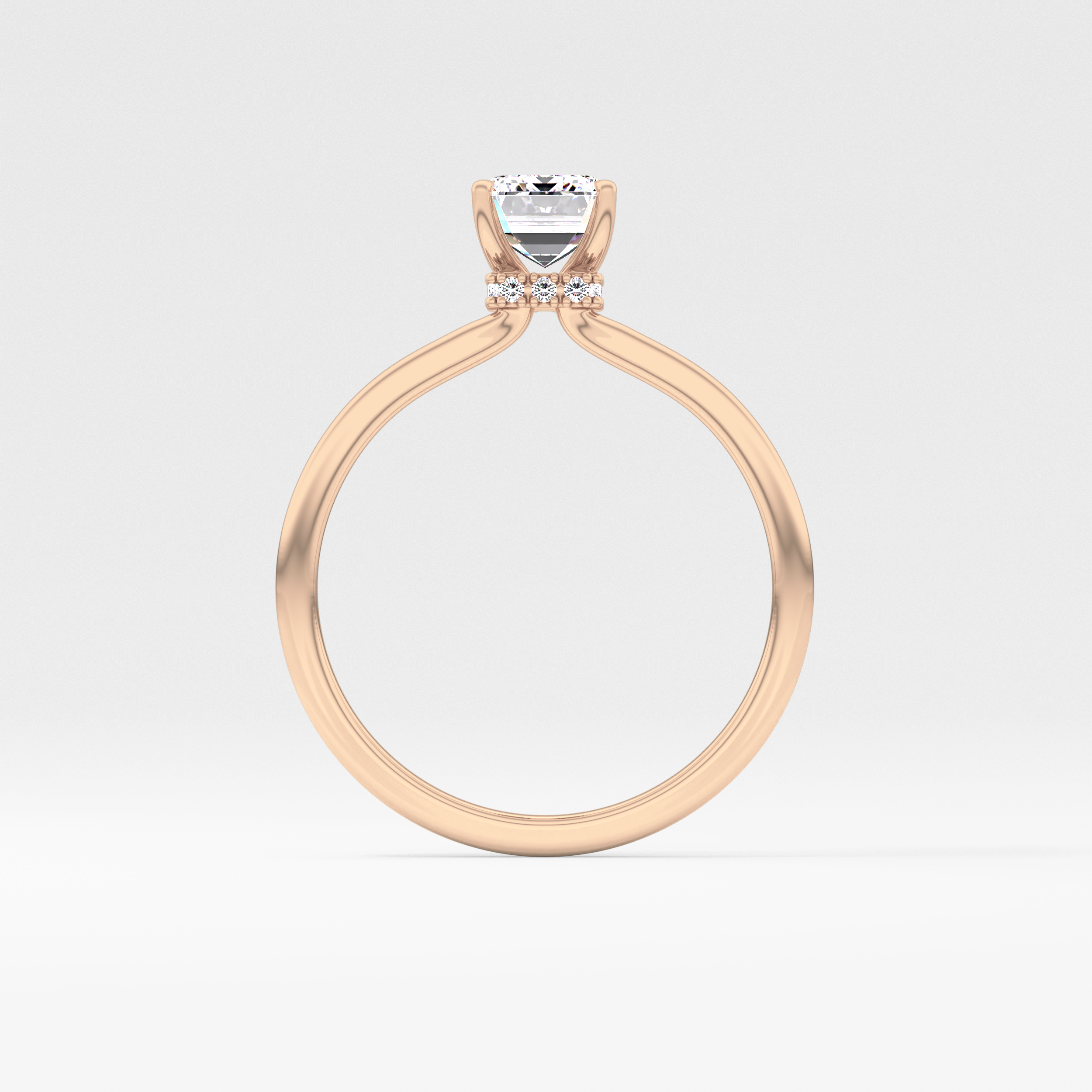 Emerald Hidden Halo Lab Grown Diamond Engagement Ring