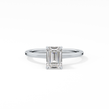 Emerald Hidden Halo Lab Grown Diamond Engagement Ring