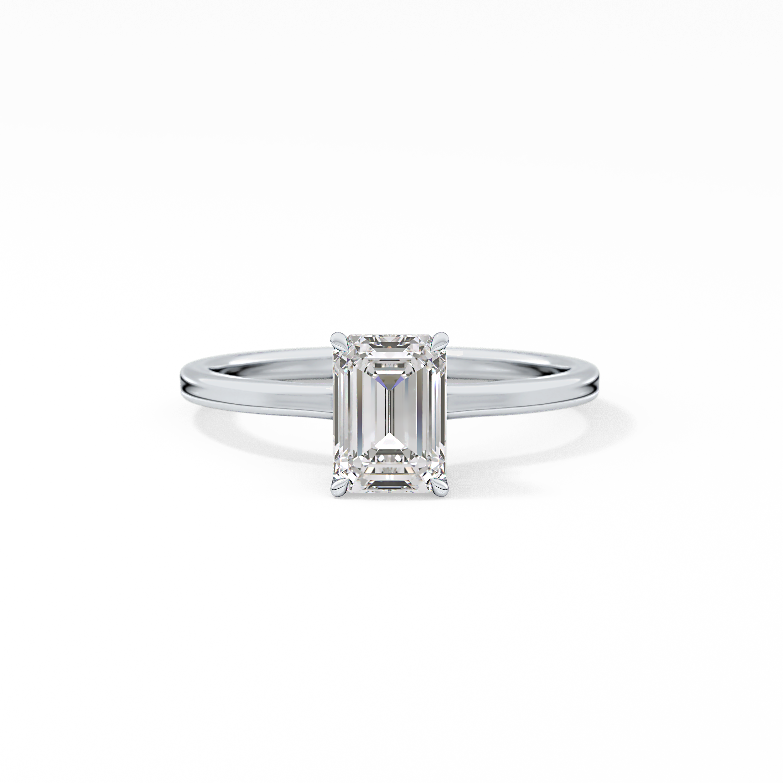 Emerald Hidden Halo Lab Grown Diamond Engagement Ring