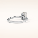1.02 CT Emerald Shaped Hidden Halo Moissanite Engagement Ring