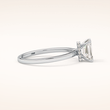1.02 CT Emerald Shaped Hidden Halo Moissanite Engagement Ring