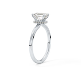 Emerald Hidden Halo Lab Grown Diamond Engagement Ring