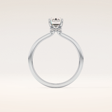 1.02 CT Emerald Shaped Hidden Halo Moissanite Engagement Ring