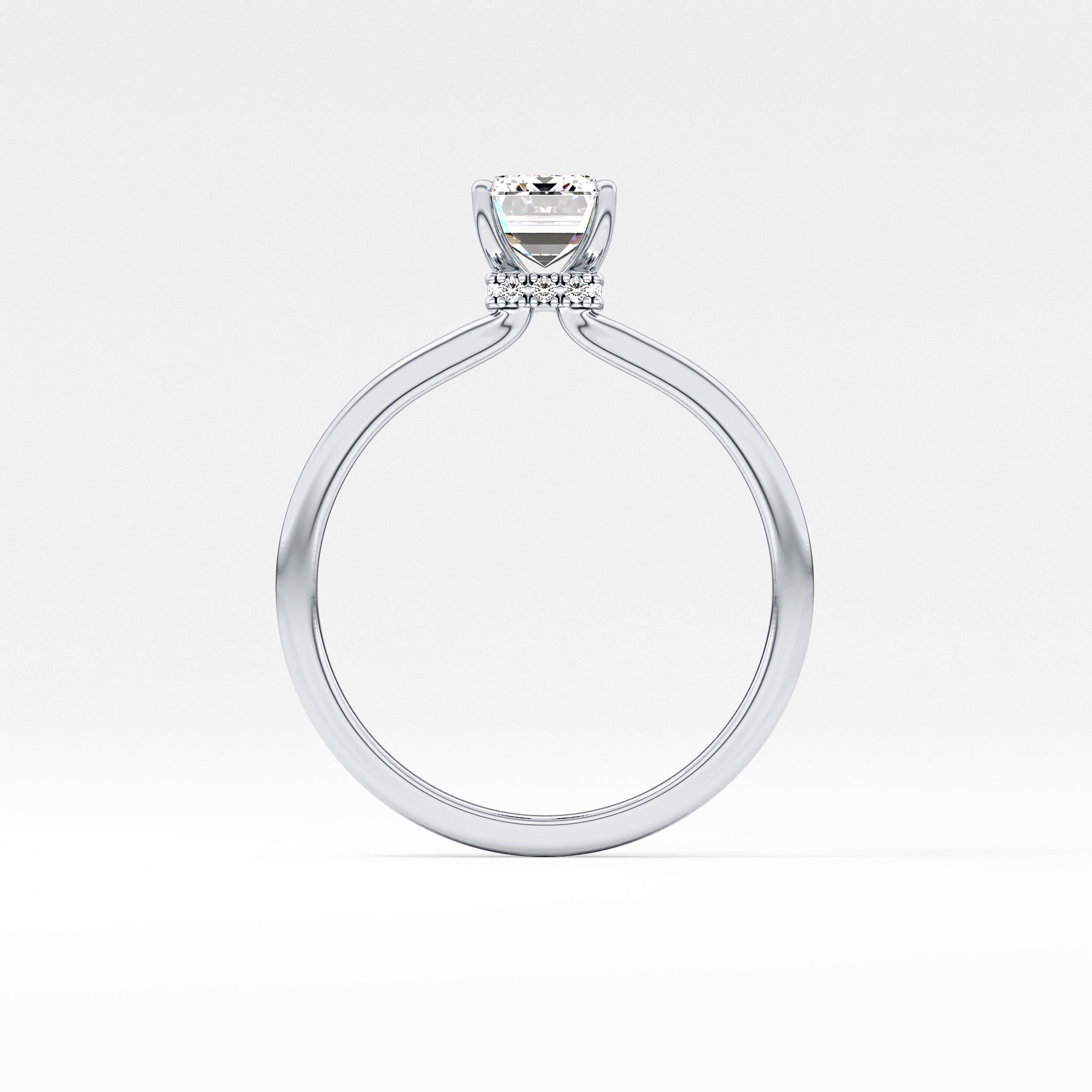 Emerald Hidden Halo Lab Grown Diamond Engagement Ring