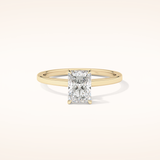 1.21 CT Radiant Shaped Hidden Halo Moissanite Engagement Ring