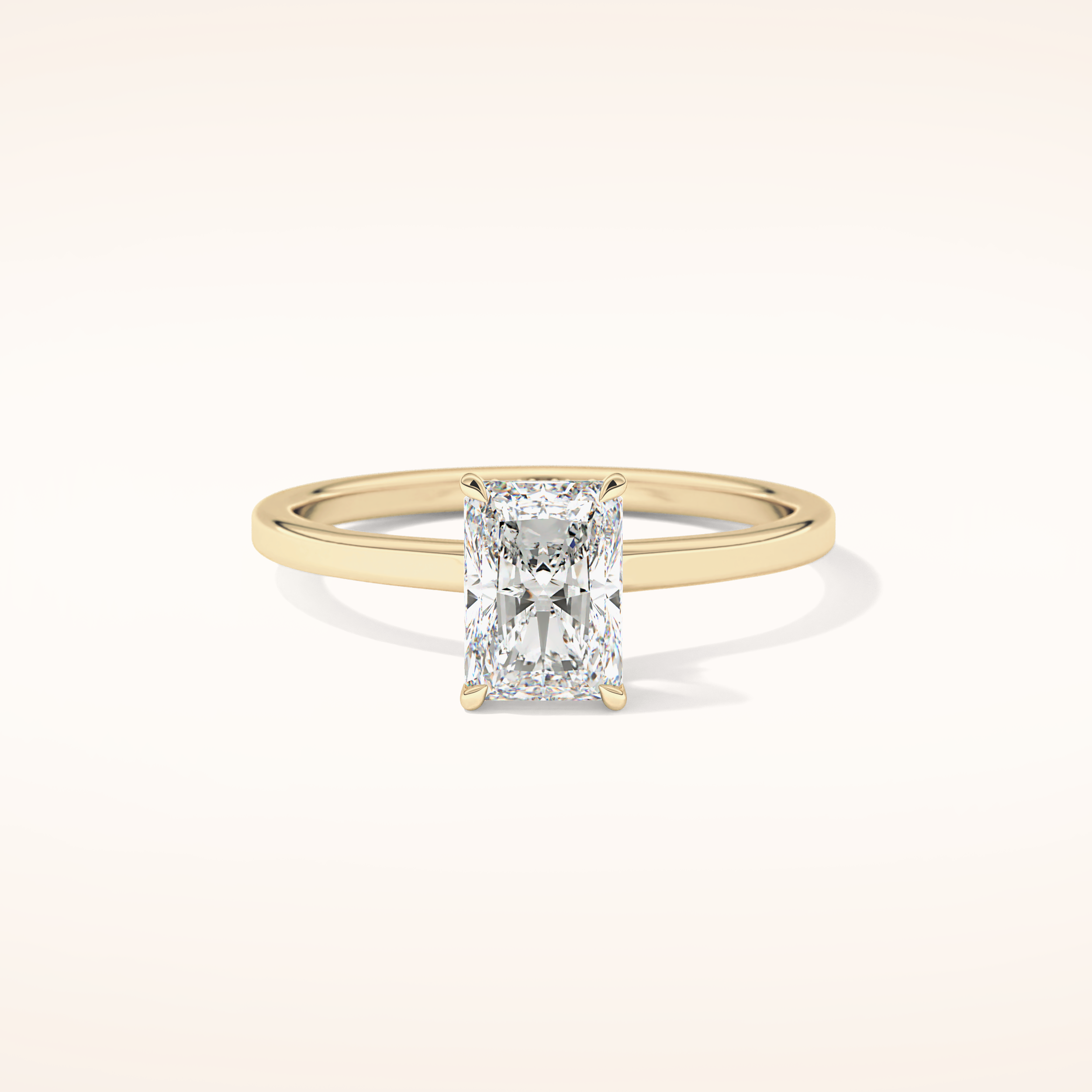 1.21 CT Radiant Shaped Hidden Halo Moissanite Engagement Ring
