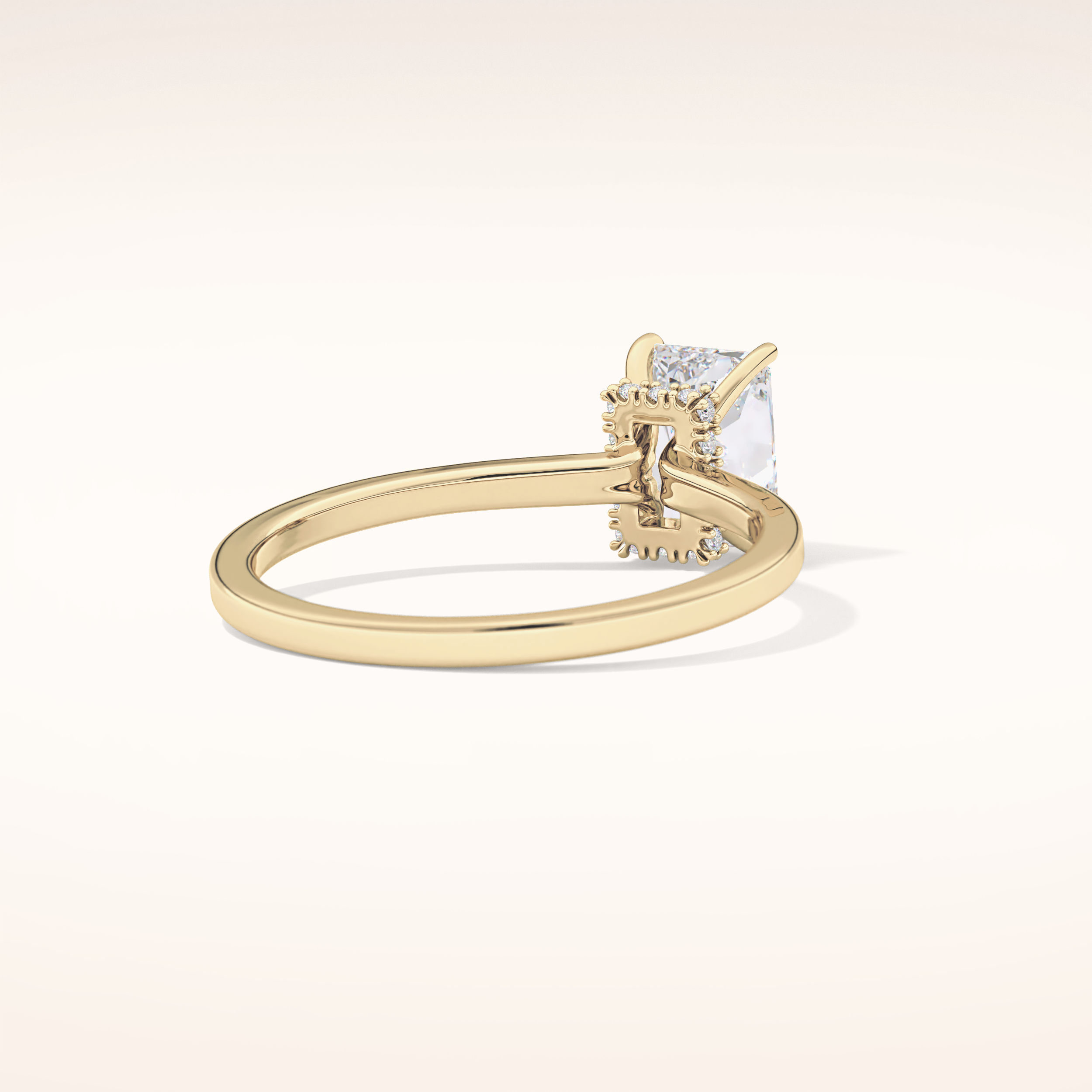 1.21 CT Radiant Shaped Hidden Halo Moissanite Engagement Ring