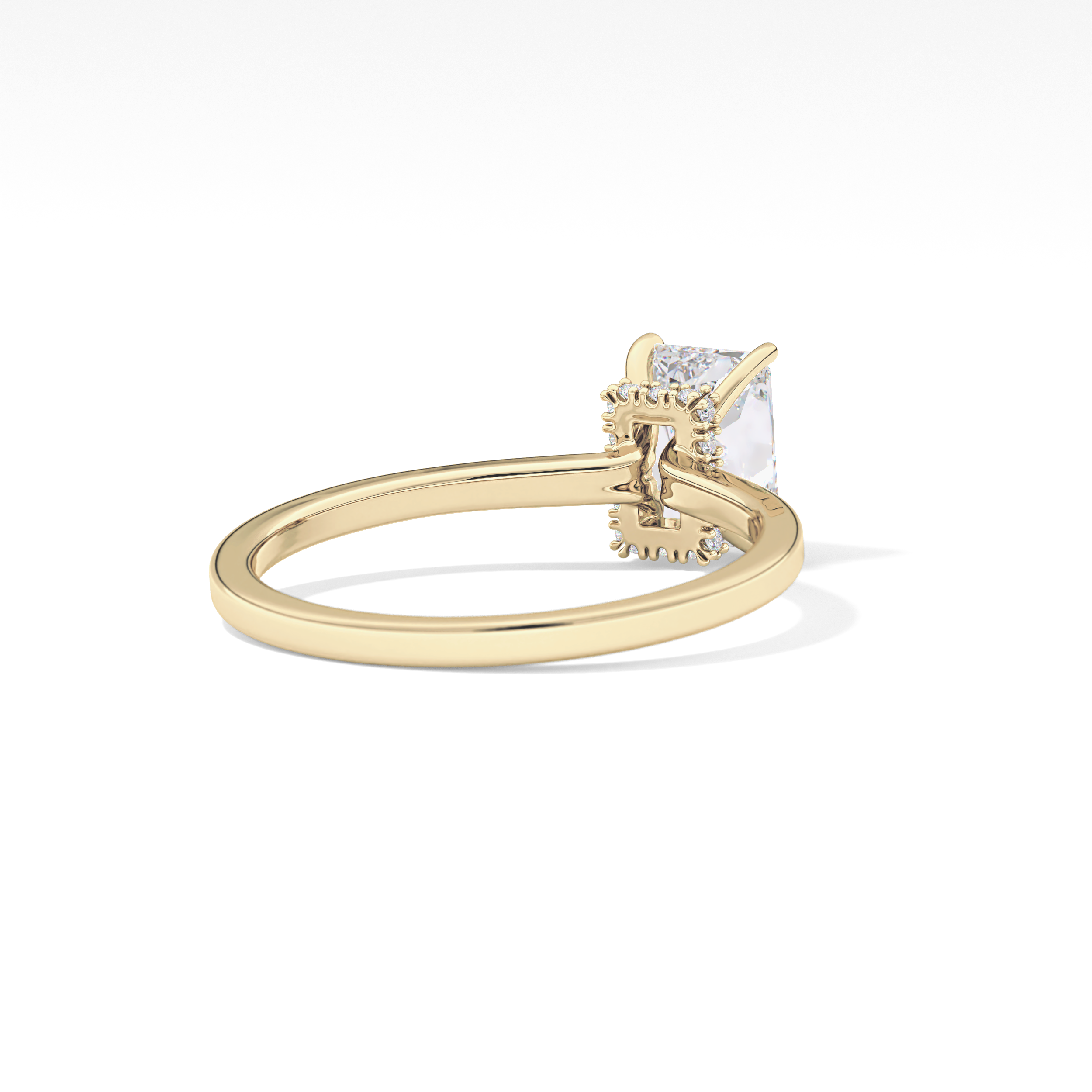 Radiant Hidden Halo Lab Grown Diamond Engagement Ring