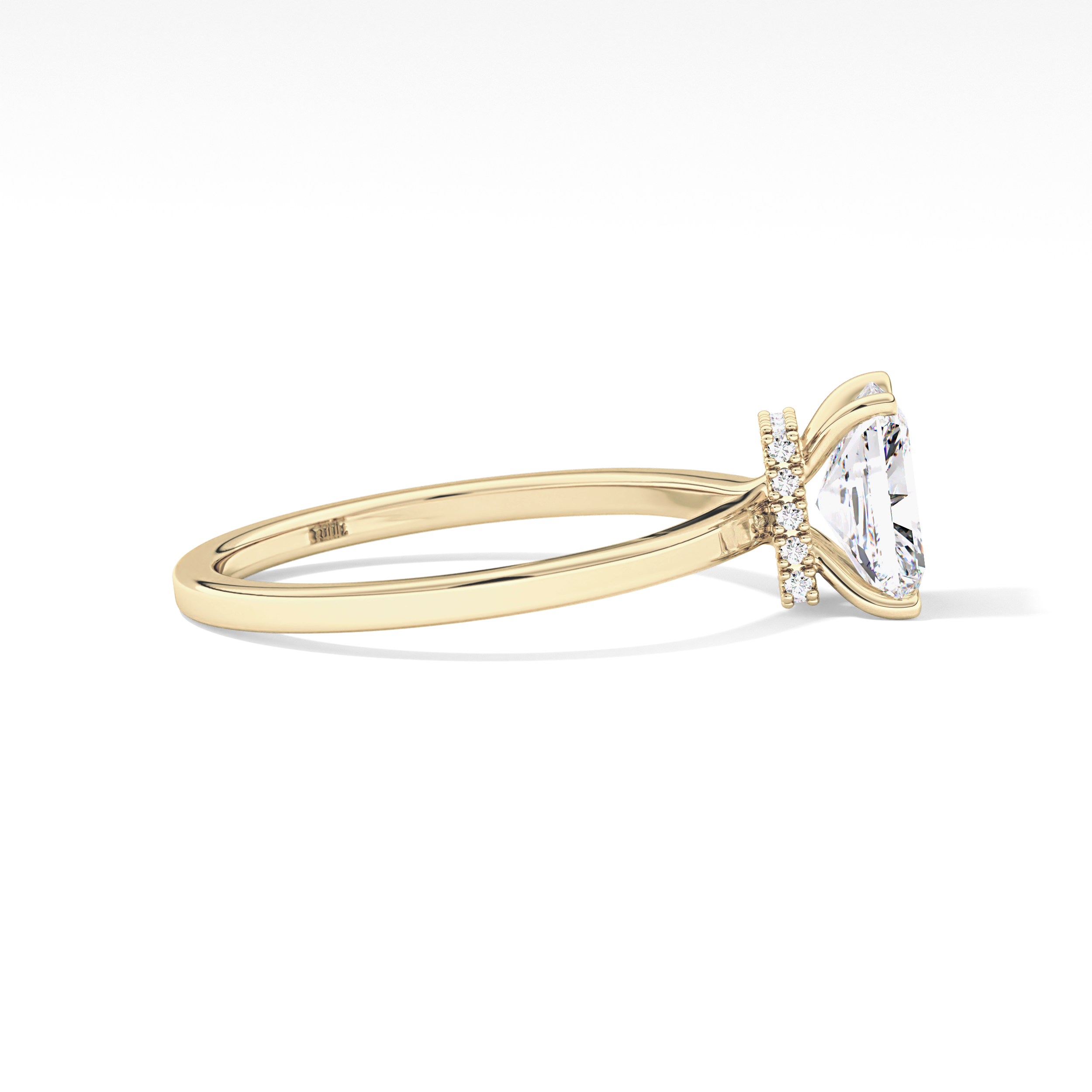 Radiant Hidden Halo Lab Grown Diamond Engagement Ring