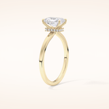 1.21 CT Radiant Shaped Hidden Halo Moissanite Engagement Ring
