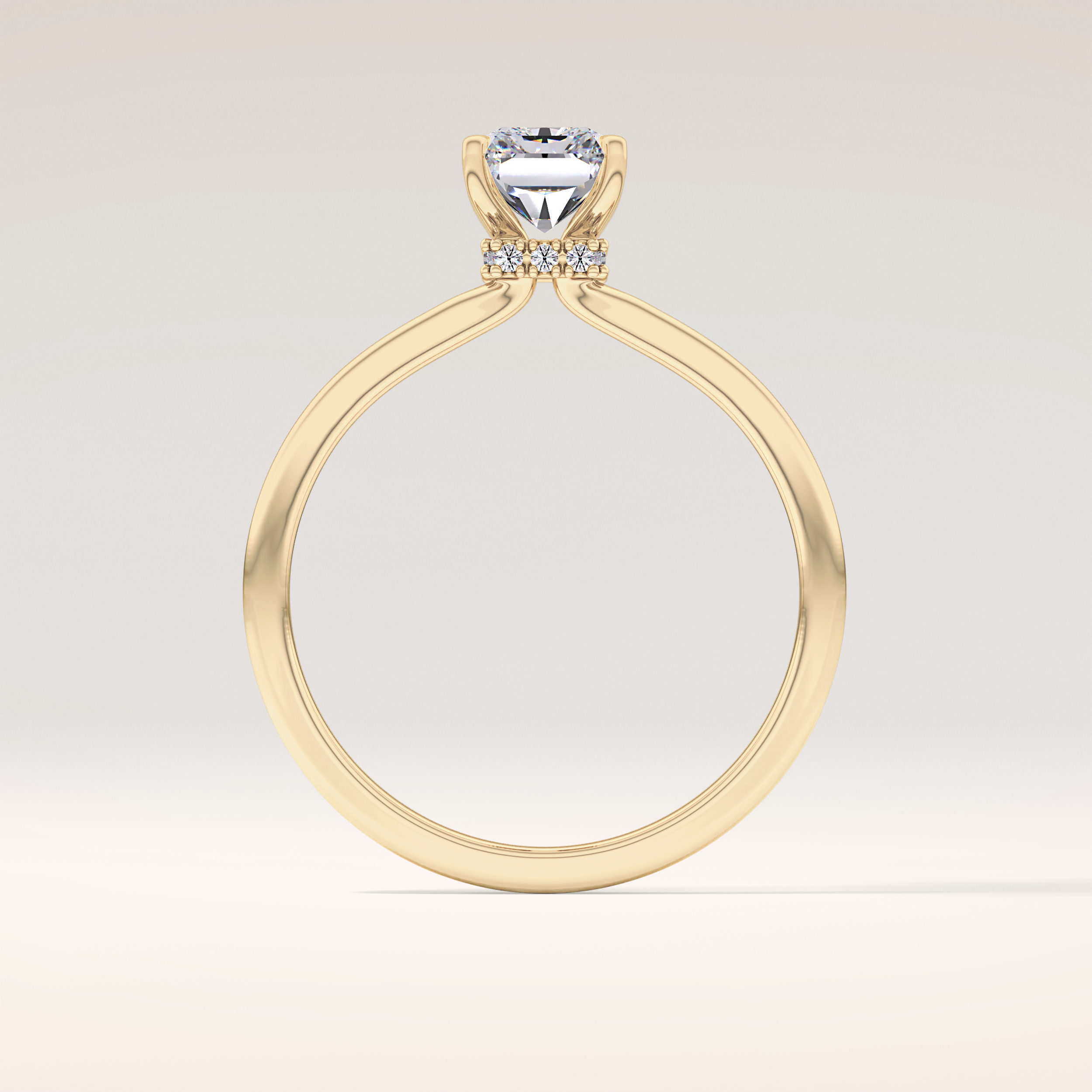 1.21 CT Radiant Shaped Hidden Halo Moissanite Engagement Ring