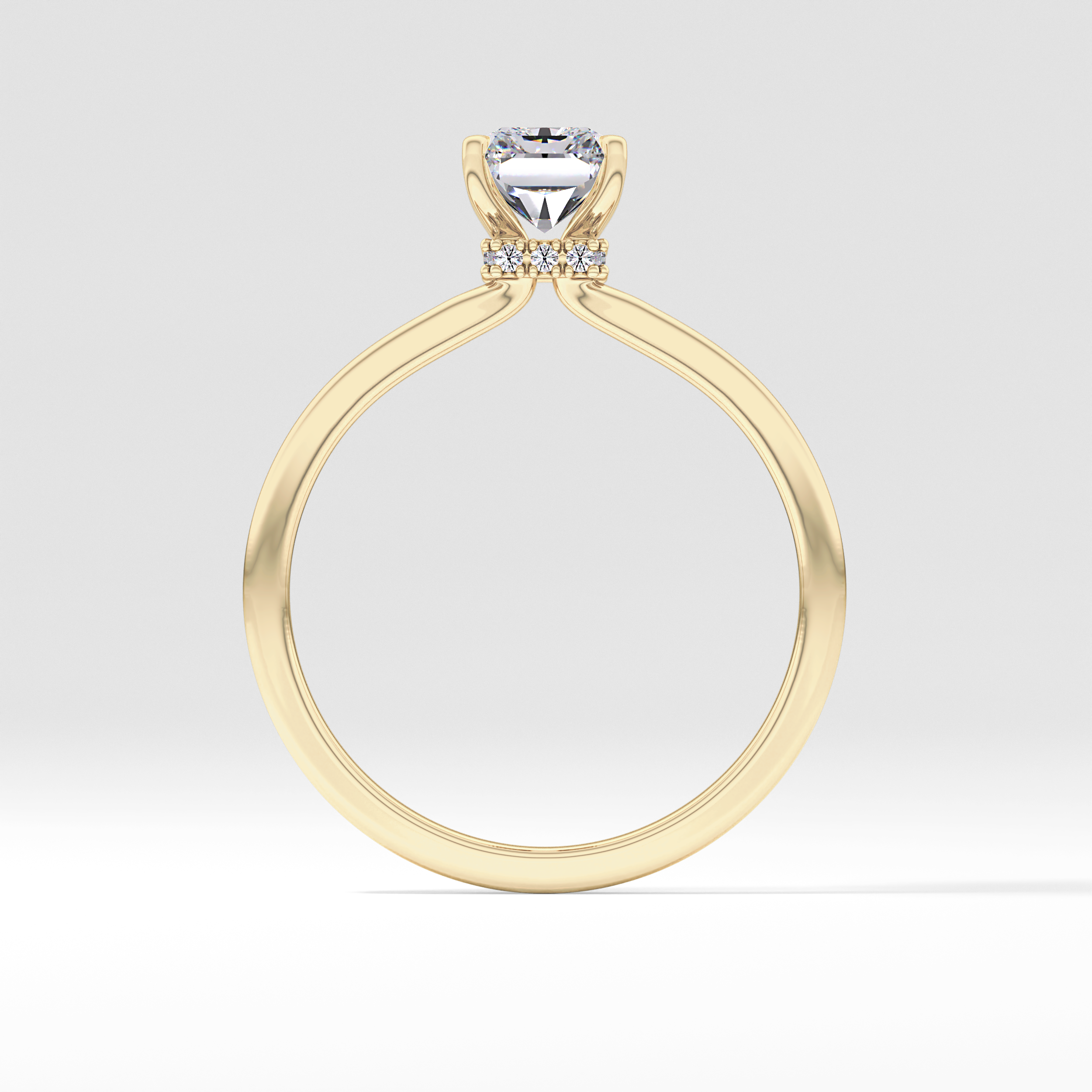 Radiant Hidden Halo Lab Grown Diamond Engagement Ring