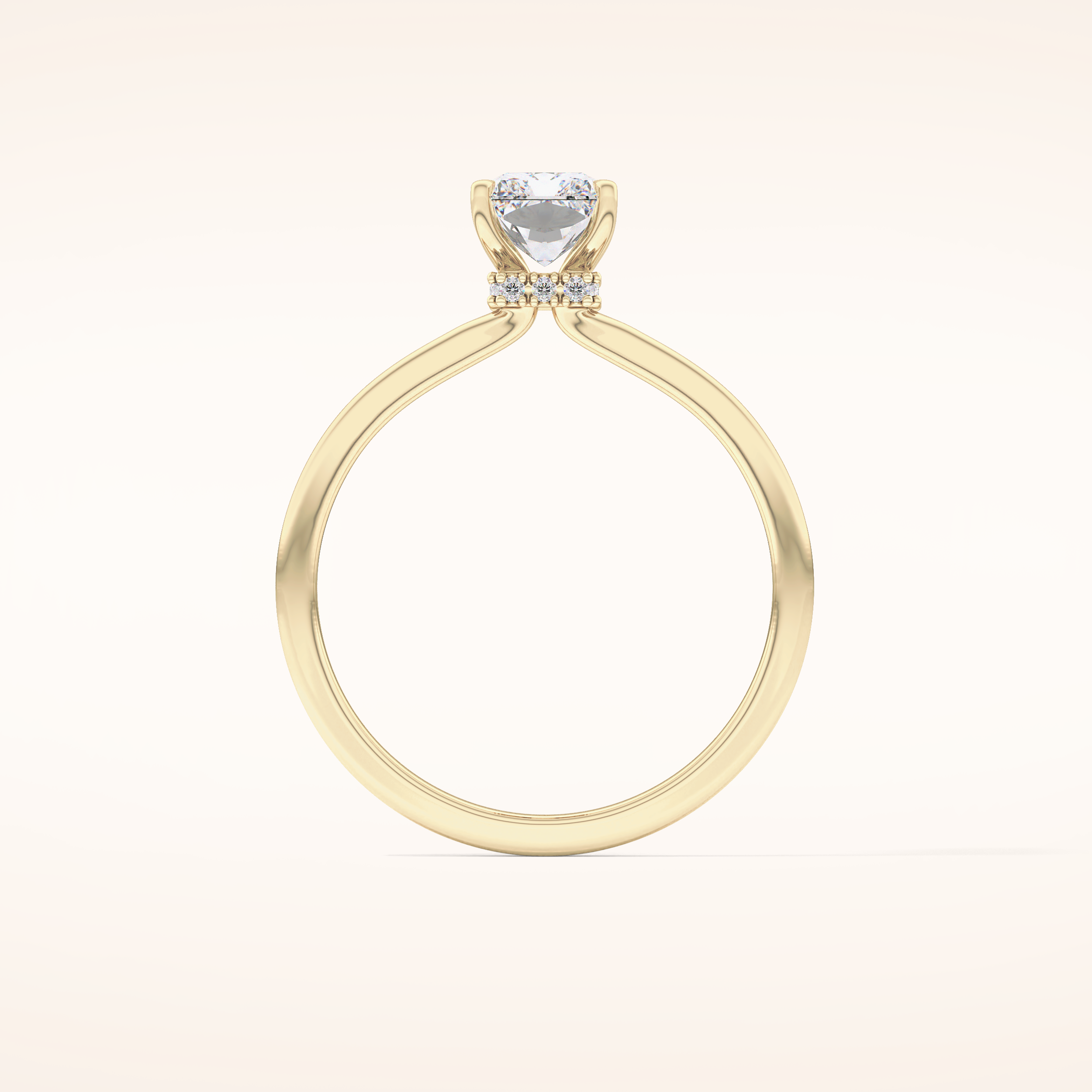 1.21 CT Radiant Shaped Hidden Halo Moissanite Engagement Ring