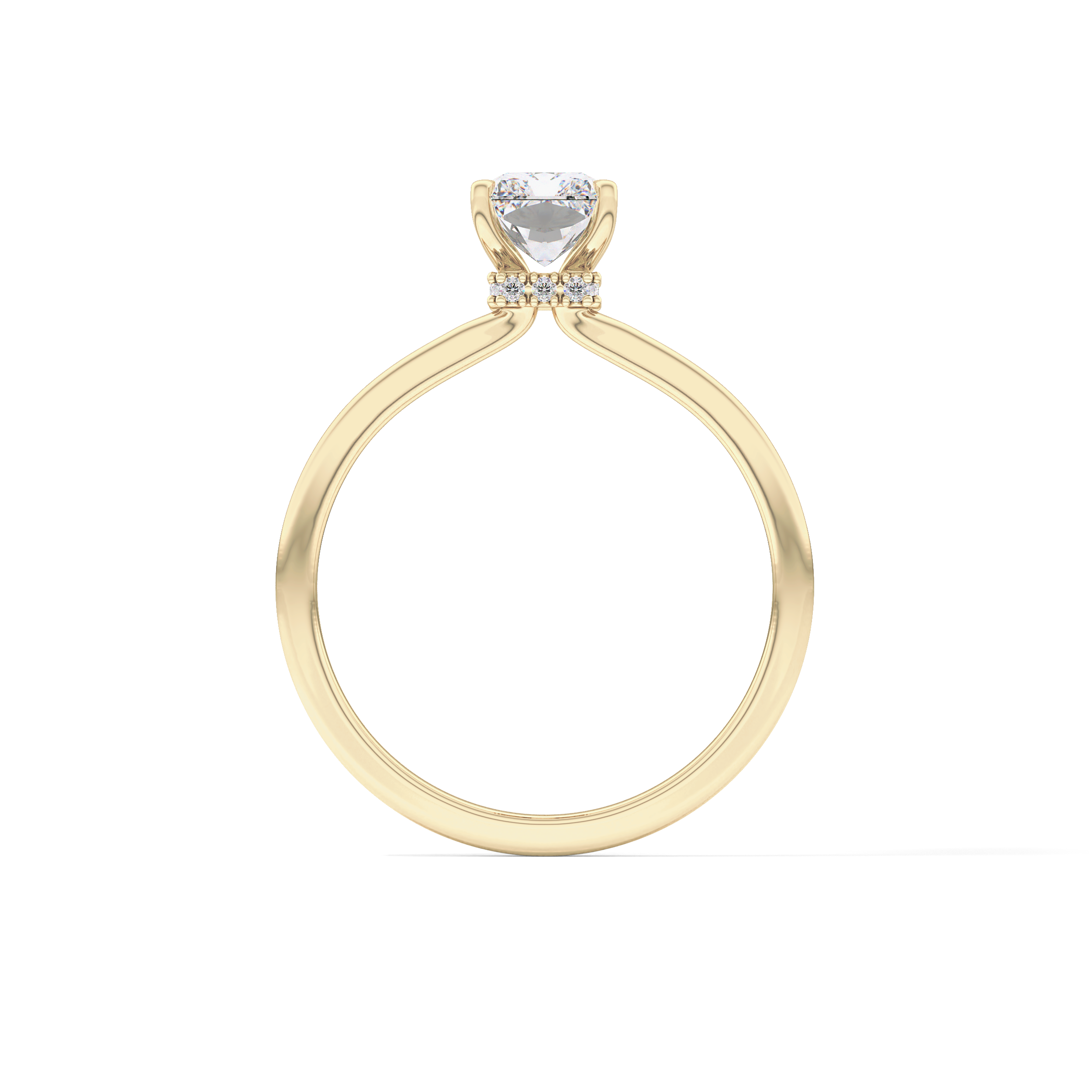 Radiant Hidden Halo Lab Grown Diamond Engagement Ring