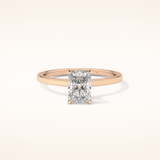 1.21 CT Radiant Shaped Hidden Halo Moissanite Engagement Ring