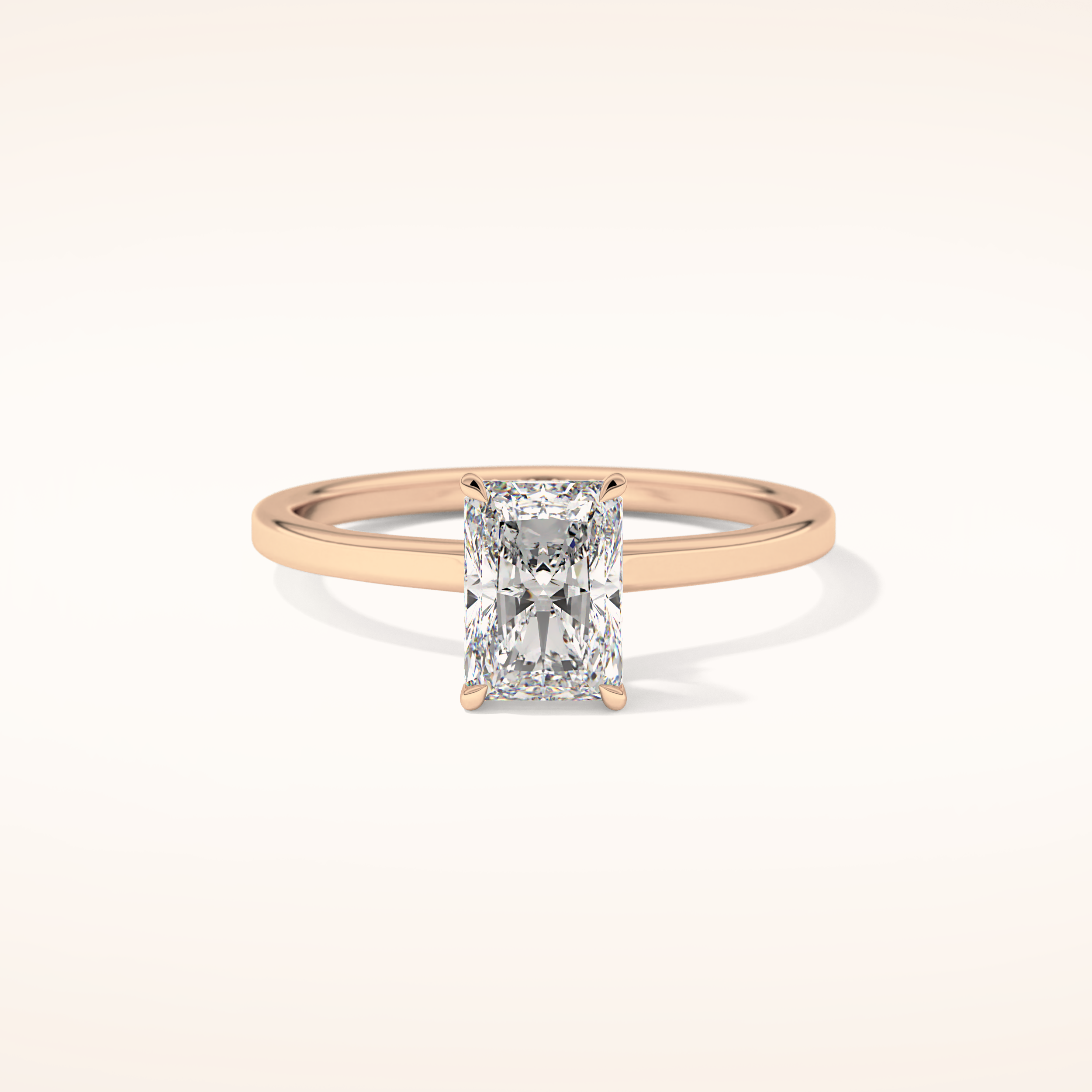 1.21 CT Radiant Shaped Hidden Halo Moissanite Engagement Ring