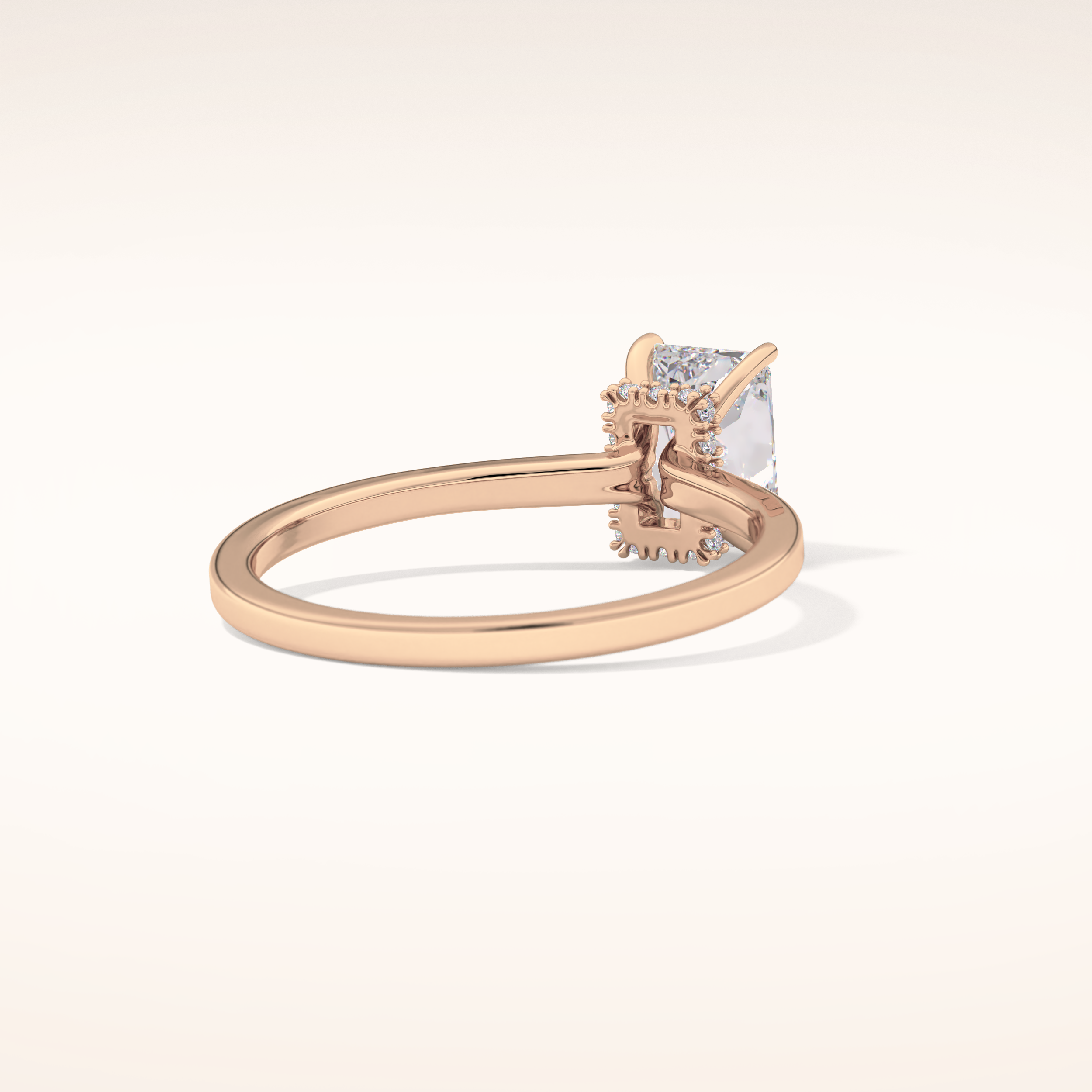 1.21 CT Radiant Shaped Hidden Halo Moissanite Engagement Ring