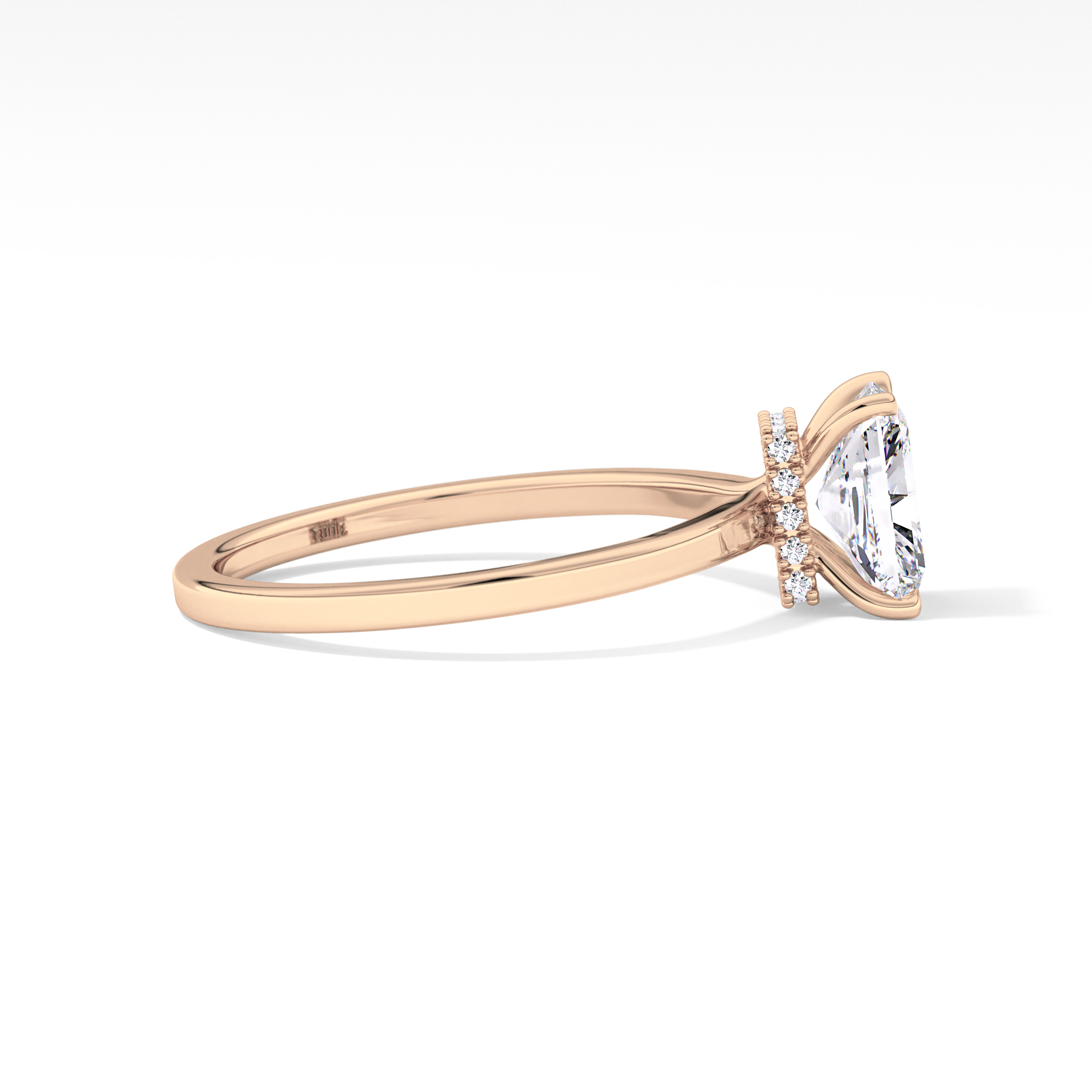 Radiant Hidden Halo Lab Grown Diamond Engagement Ring