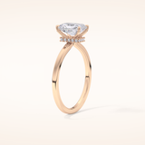 1.21 CT Radiant Shaped Hidden Halo Moissanite Engagement Ring