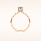 1.21 CT Radiant Shaped Hidden Halo Moissanite Engagement Ring