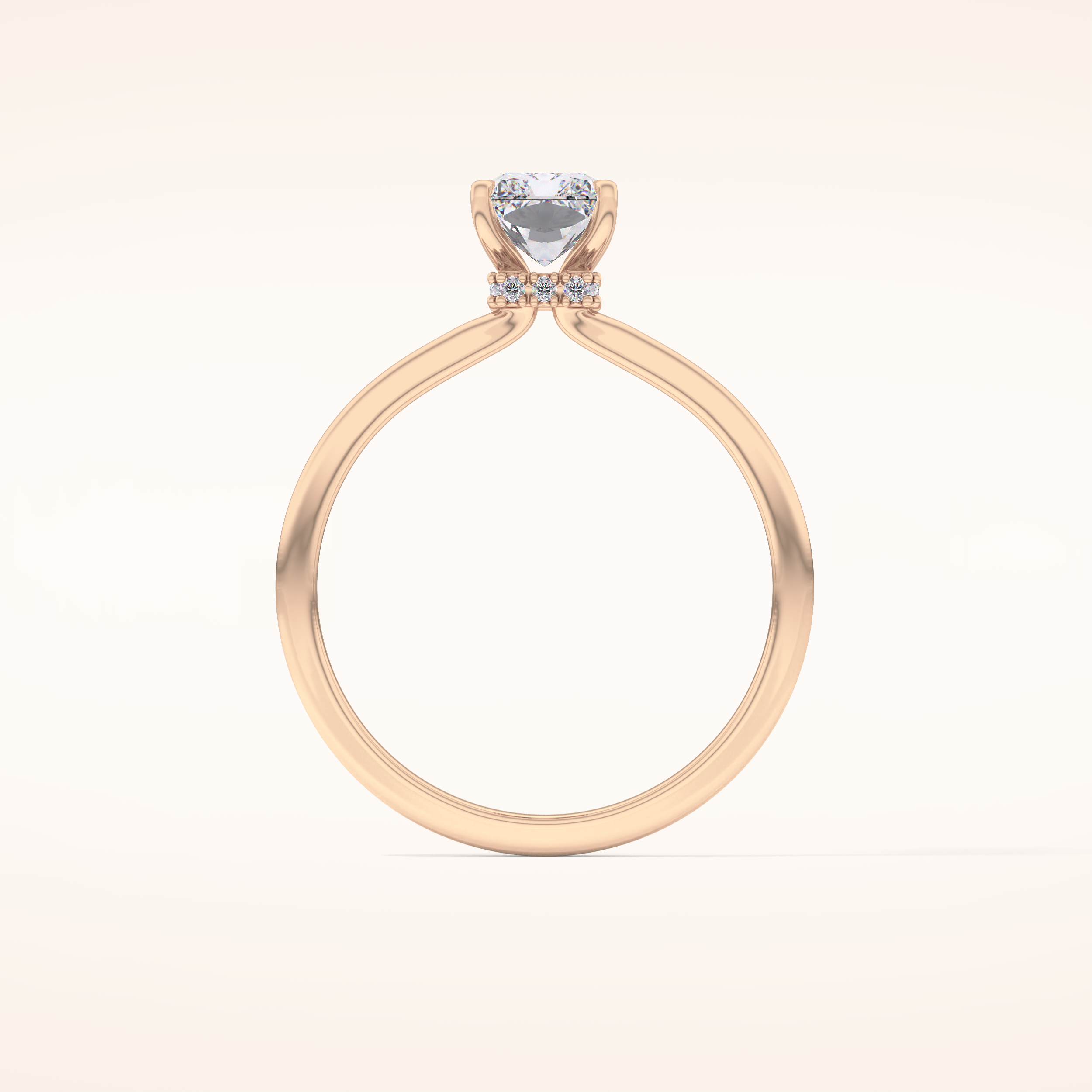 1.21 CT Radiant Shaped Hidden Halo Moissanite Engagement Ring