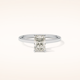 1.21 CT Radiant Shaped Hidden Halo Moissanite Engagement Ring